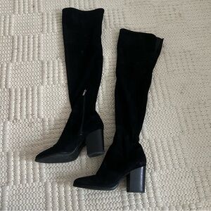 Marc Fisher Black Over-the-Knee Suede Boots